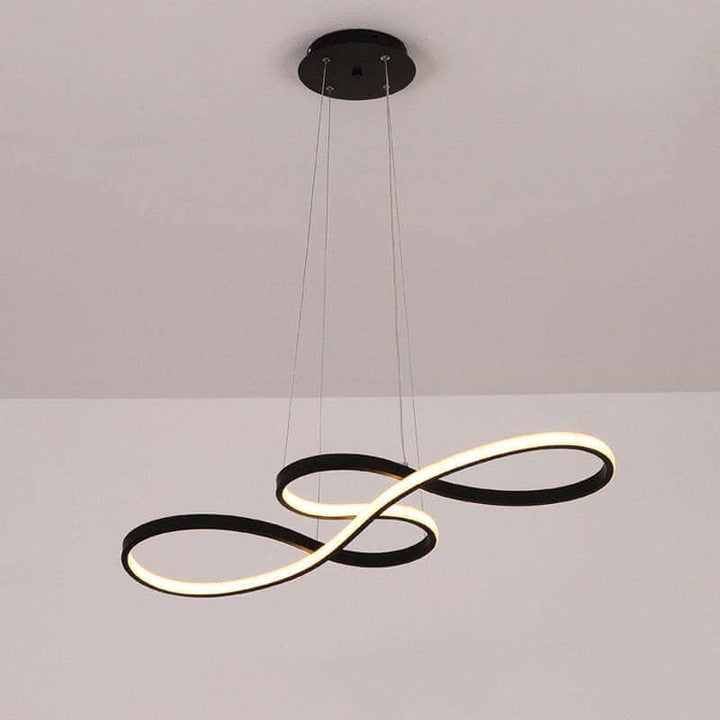 Minimalist modern pendant lamp showcasing unique artistic curves