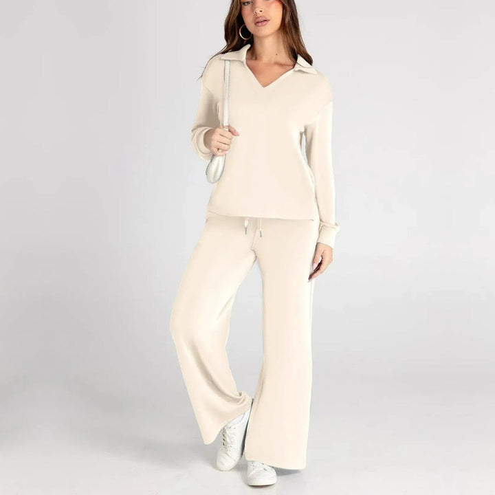 Detailed view of the fabric and stitching on the women's set