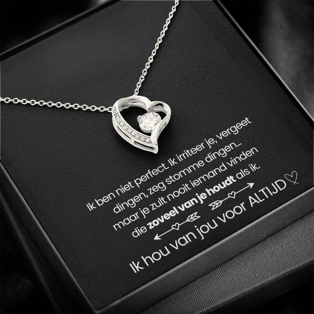 Heart pendant necklace displayed inside a luxury presentation box