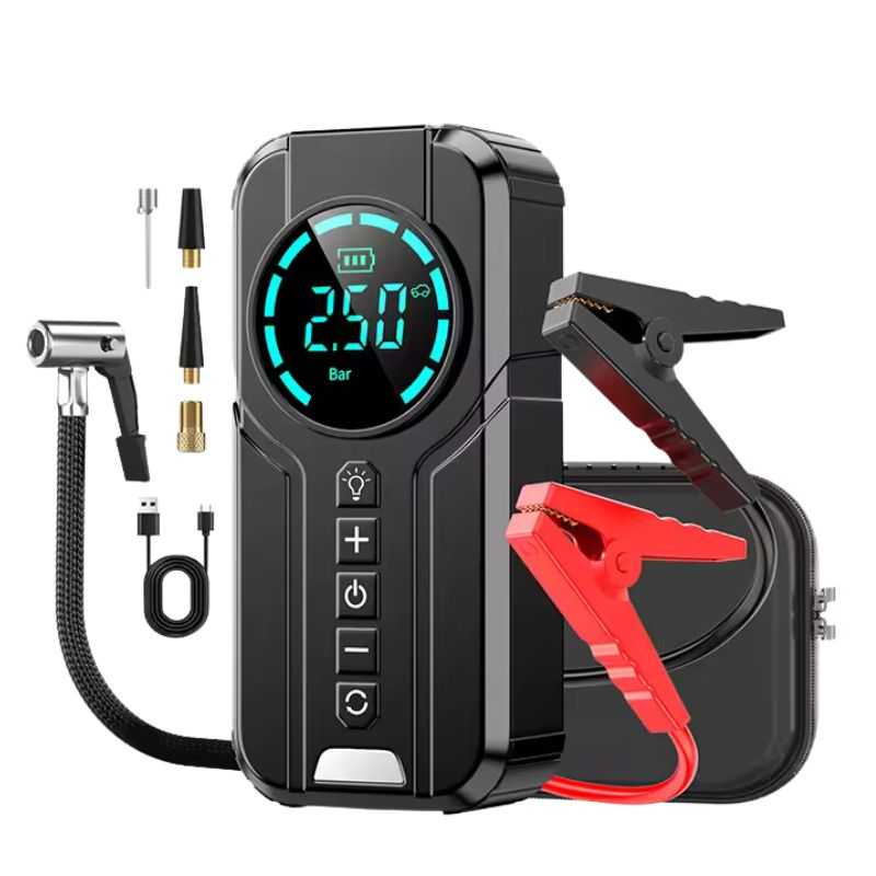 Universal 4-in-1 portable car jump starter and air compressor main view