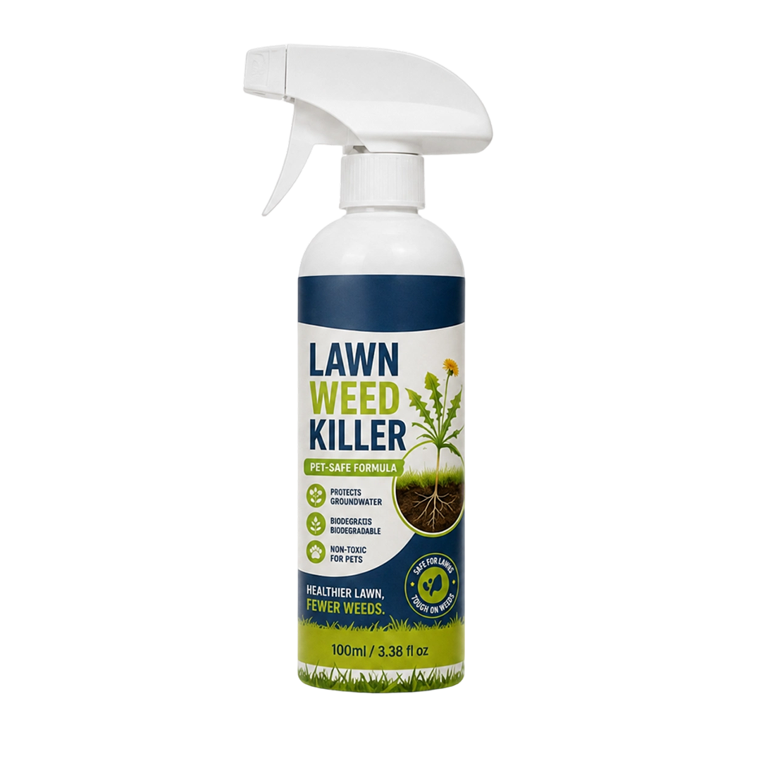 Single bottle of Lawn Weed Killer spray showing volume and benefits