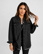 Zalia | Women’s Oversized Button Front Denim Jacket