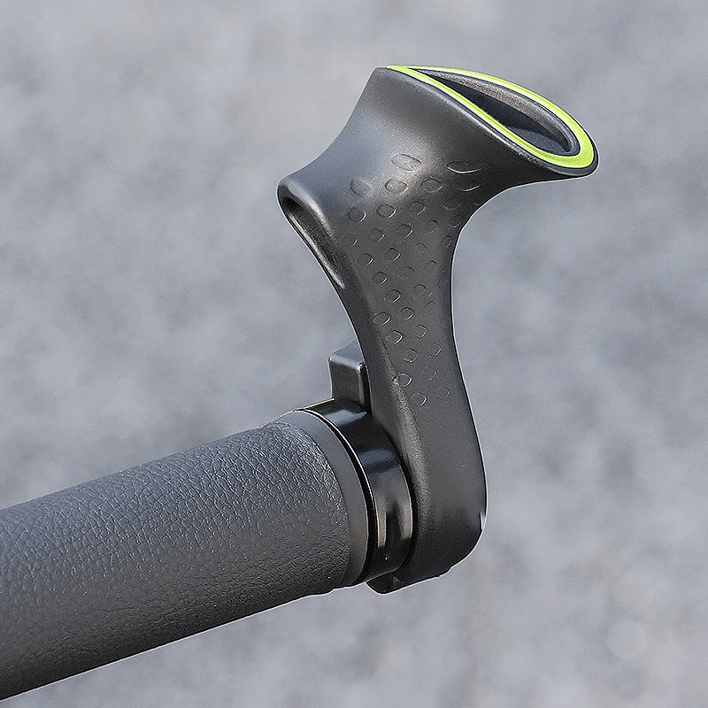 Close up view of black ergonomic bicycle grip