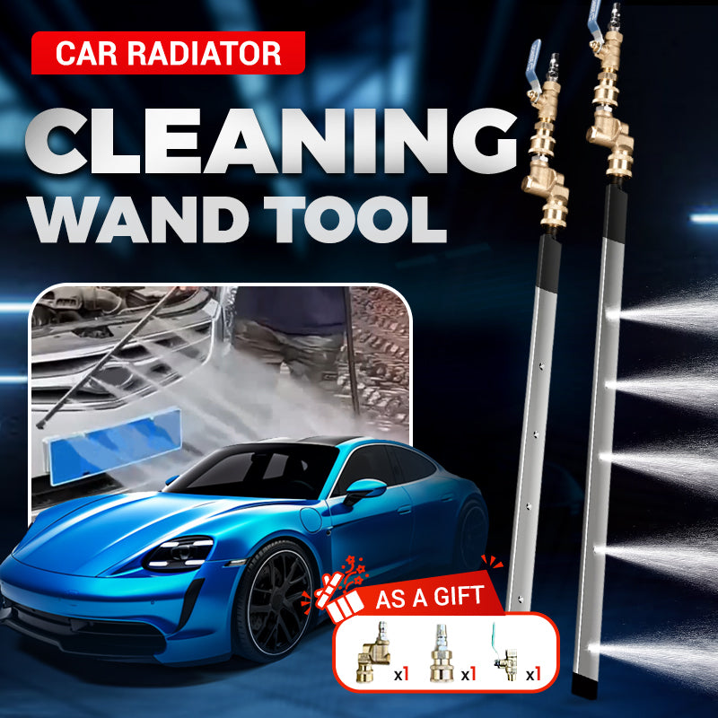 Car radiator cleaning wand tool with brass fittings and spray demonstration