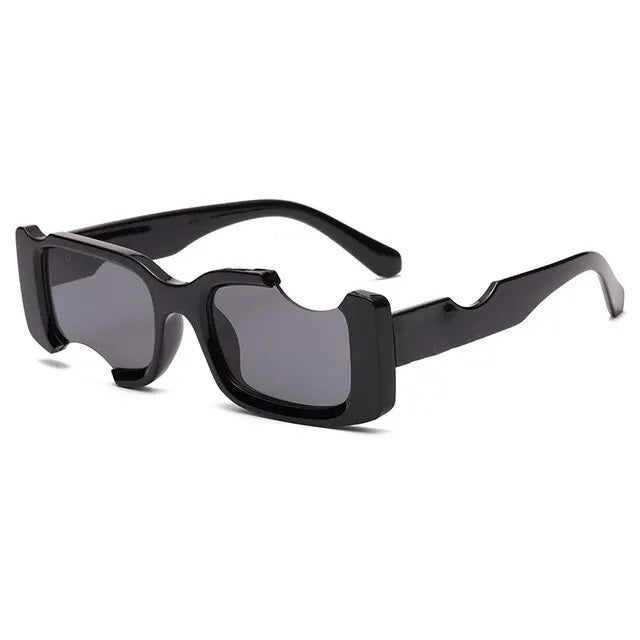 Grey vintage square sunglasses with dark tinted lenses