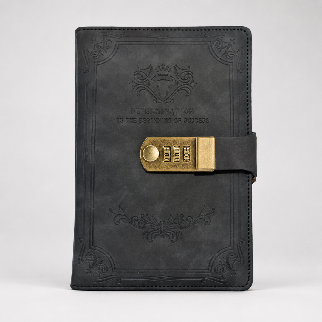 Person writing smoothly with a pen inside the lockable secret journal