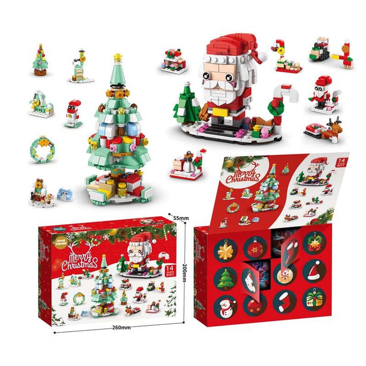 Holiday gift kids building bricks calendar open layout