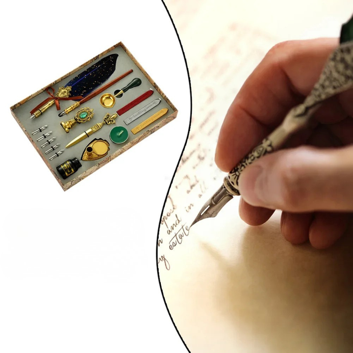 Detailed view of traditional metal wax stamp with intricate handle design