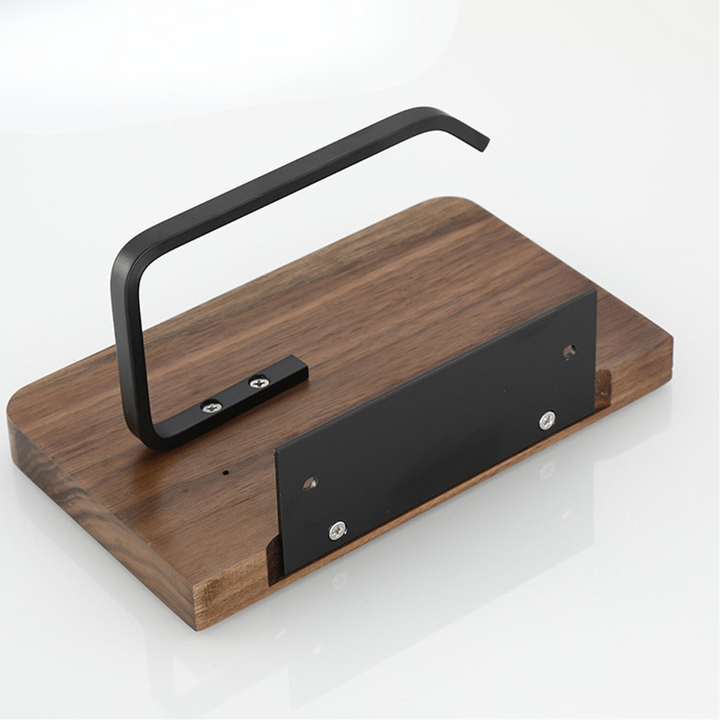 Modern bathroom accessory walnut toilet paper holder with wooden shelf