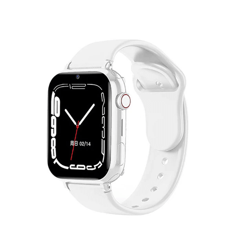Close-up of pink kids safety watch band and digital watch face