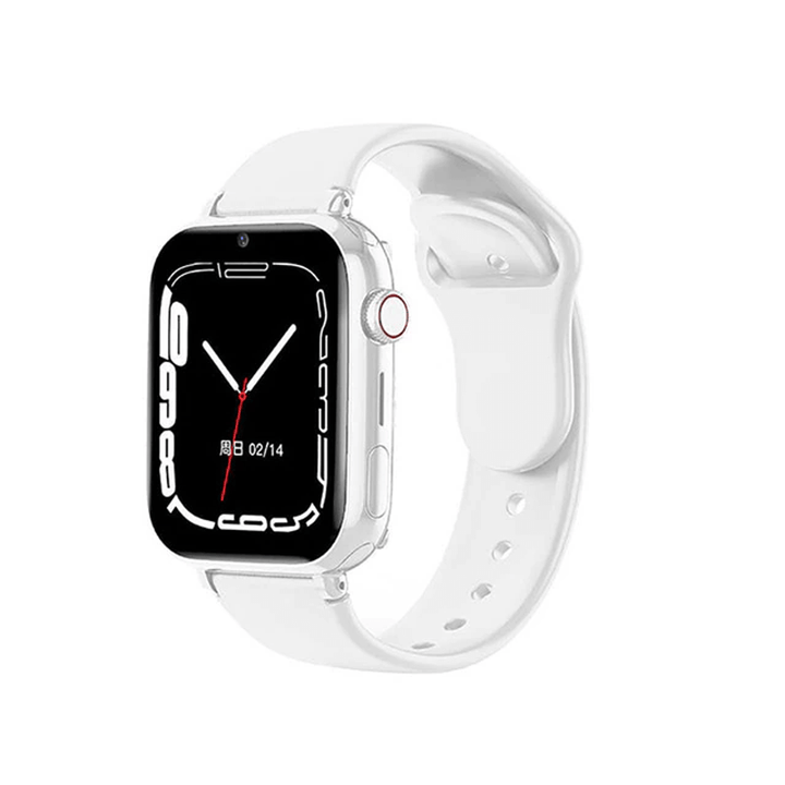 Close-up of pink kids safety watch band and digital watch face
