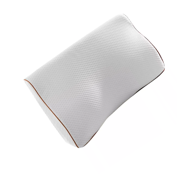 Memory foam contour pillow showing slow rebound feature and premium fabric texture