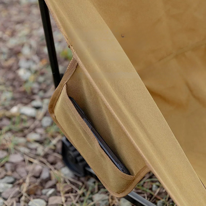 Lightweight portable folding chair ready for hiking gear and camping trips