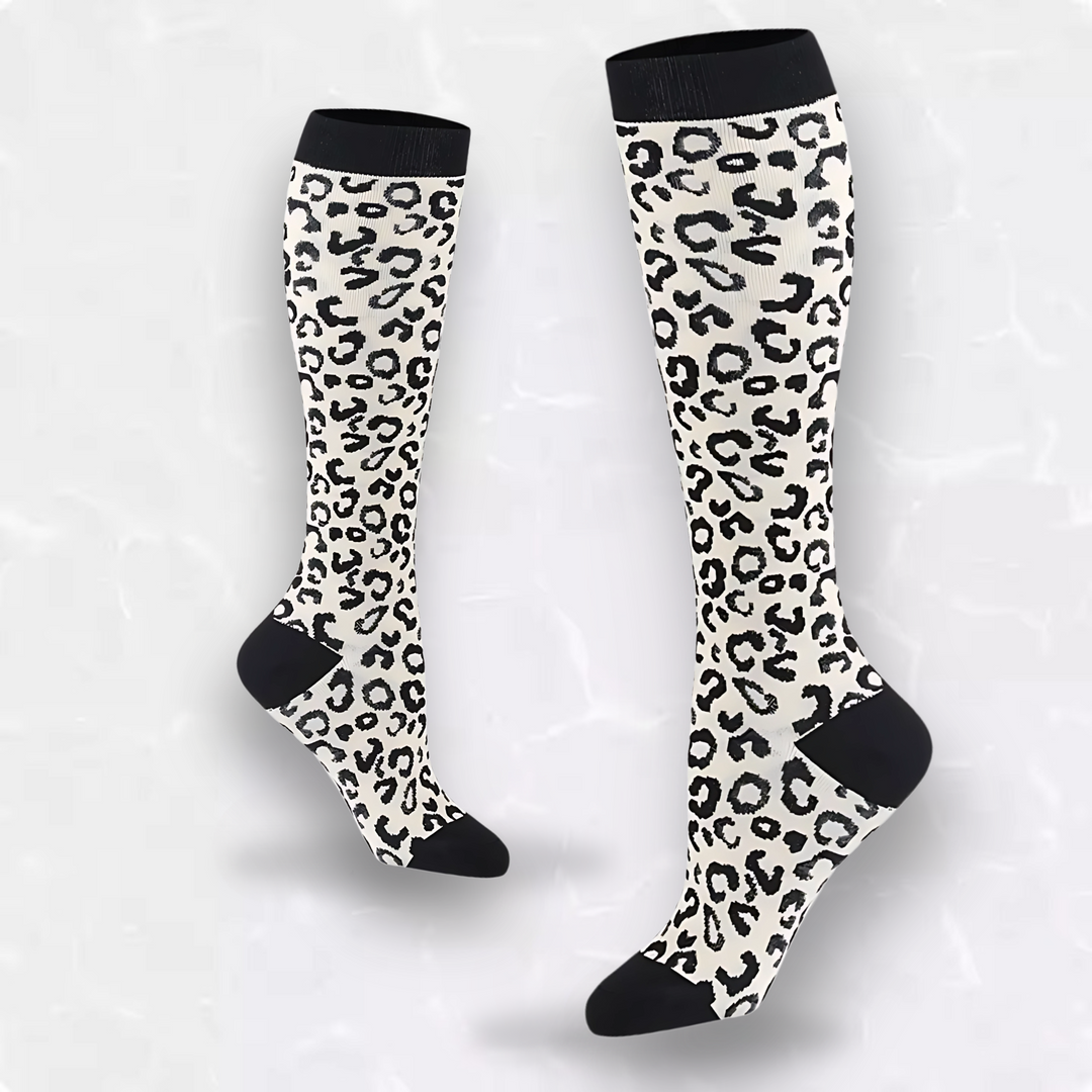 Ergonomic left and right contoured compression socks