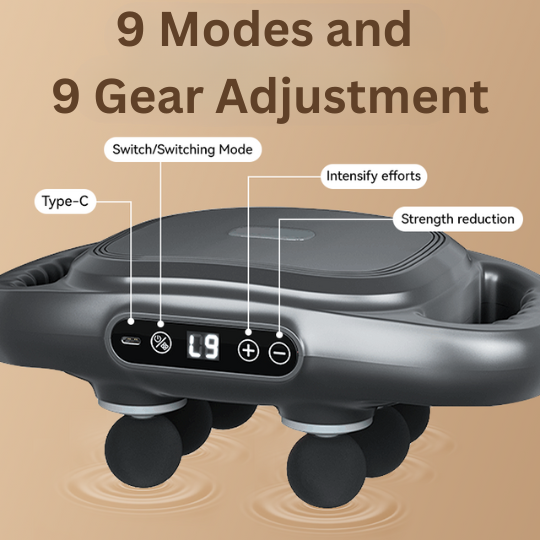 Portable deep tissue massage gun with interchangeable heads for muscle recovery