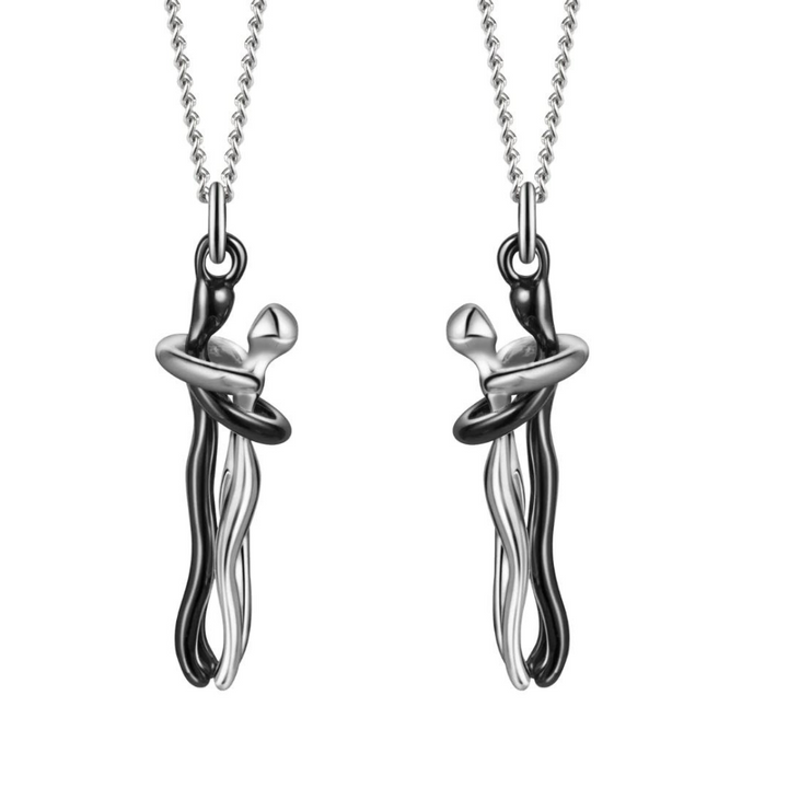 Elegant silver pendant necklace presented as a romantic matching gift