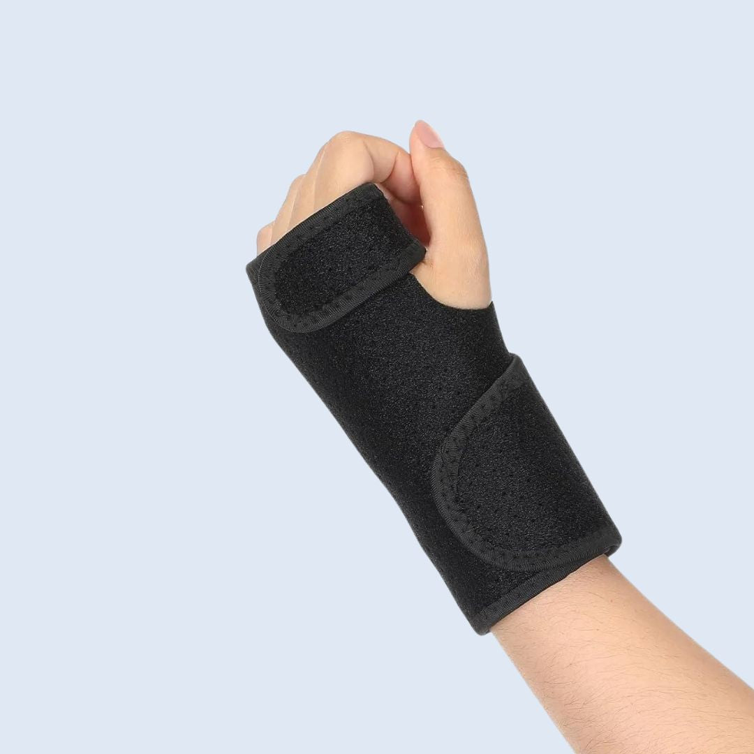 Back view of the ergonomic wrist brace demonstrating comfortable fit and movement