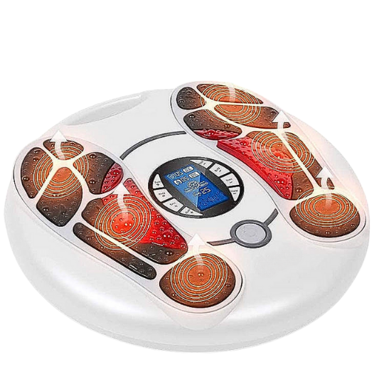 Electric foot circulation stimulator massager device with control panel
