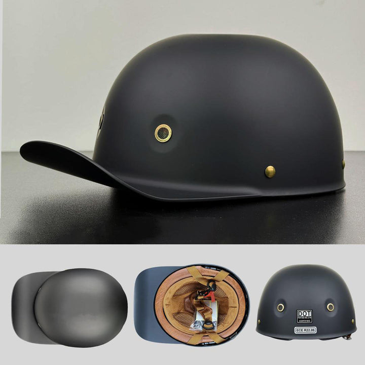Close up of protective motorcycle helmet buckle and chin strap