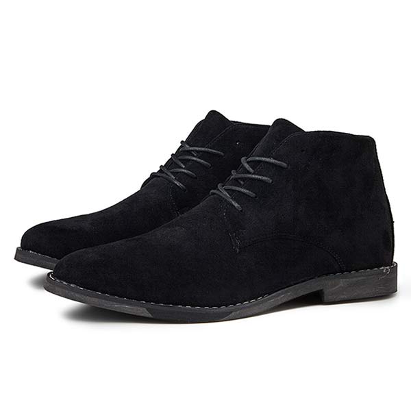 Pair of black formal shoes for men displayed on a clean white background