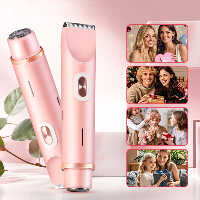 Compact travel grooming electric shaver for women with ergonomic grip