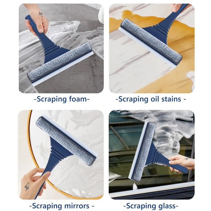 Durable rubber blade window squeegee for streak-free glass cleaning