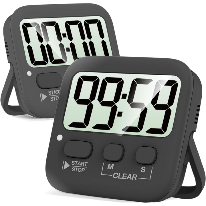 Compact digital timer with loud alarm for home and kitchen use