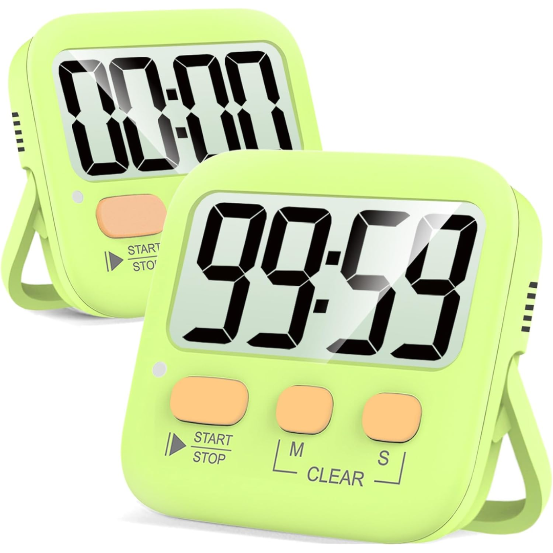 Magnetic kitchen timer attached to a refrigerator surface