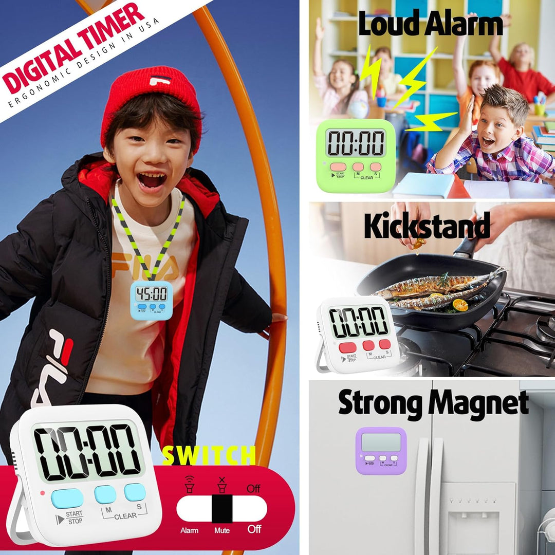 Portable digital kitchen timer for precise cooking intervals