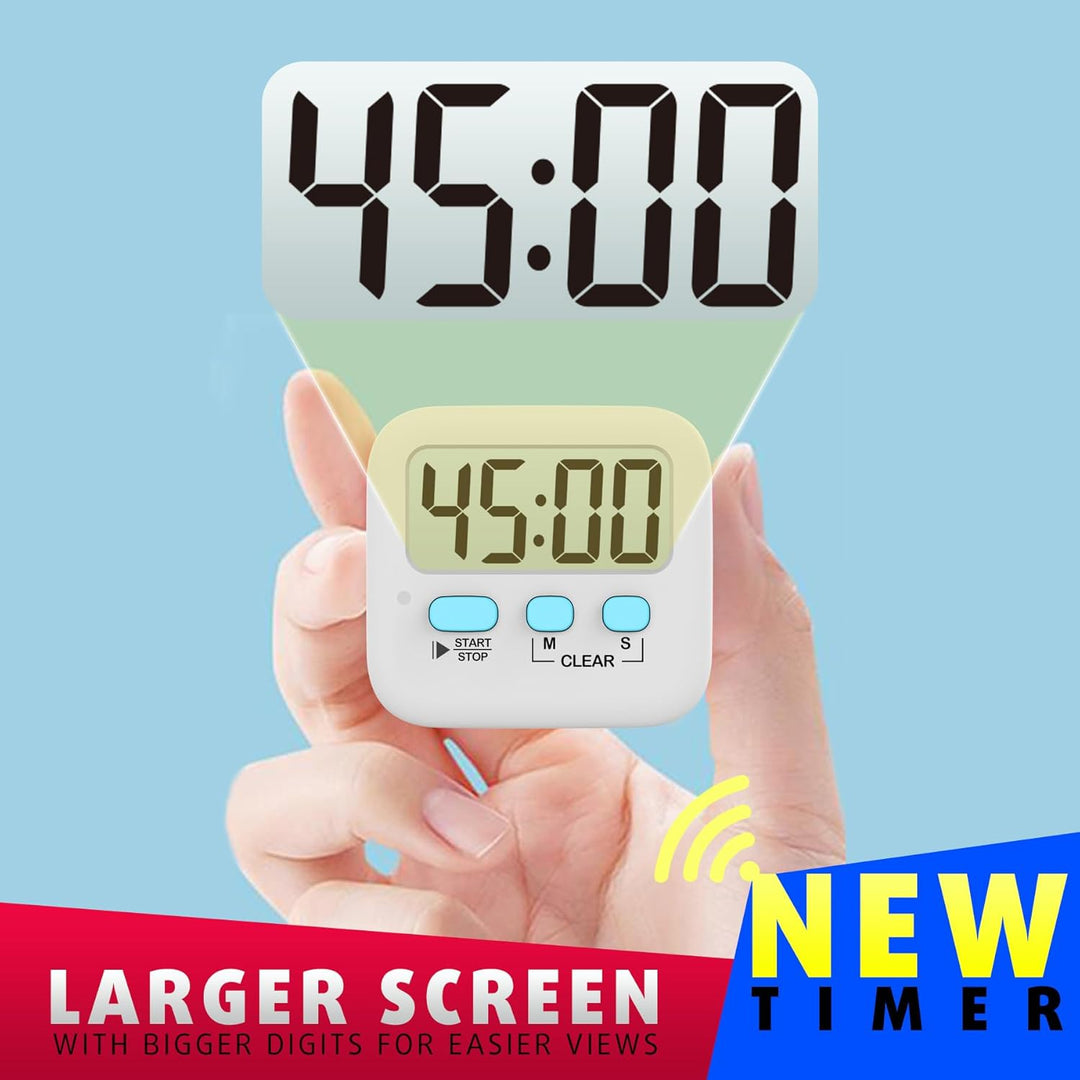 Set of two electronic timers displayed in product packaging