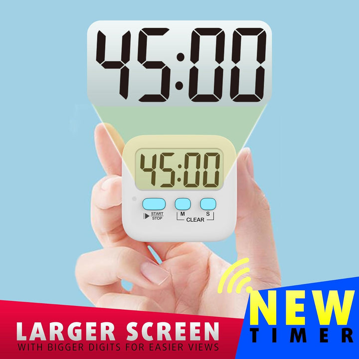 Set of two electronic timers displayed in product packaging