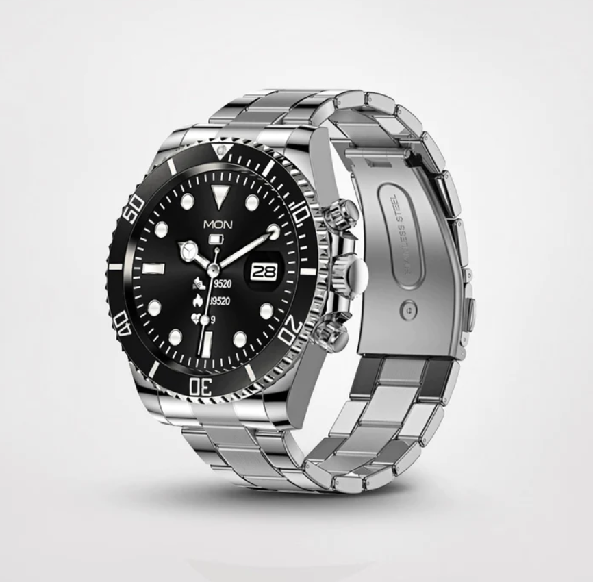 Unisex smartwatch with sleek metal case and vibrant touchscreen display