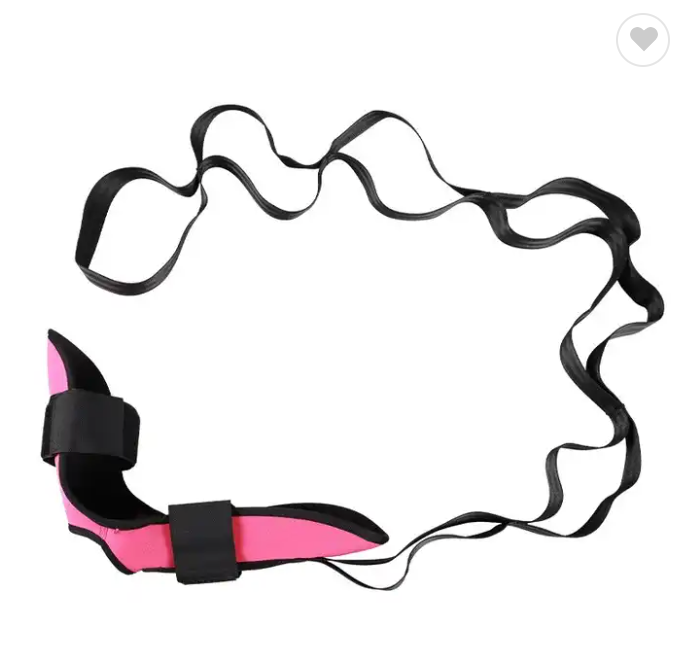 Rolled-up portable leg stretcher belt ready for travel and gym use [[lstfy-media:13]]