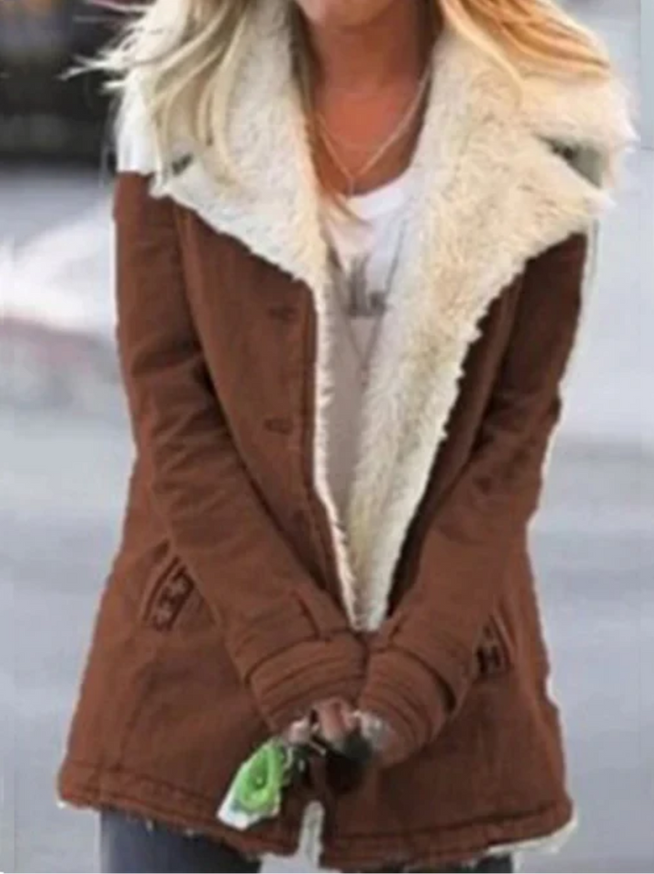 Cuff and sleeve detail of women's thermal winter jacket outerwear