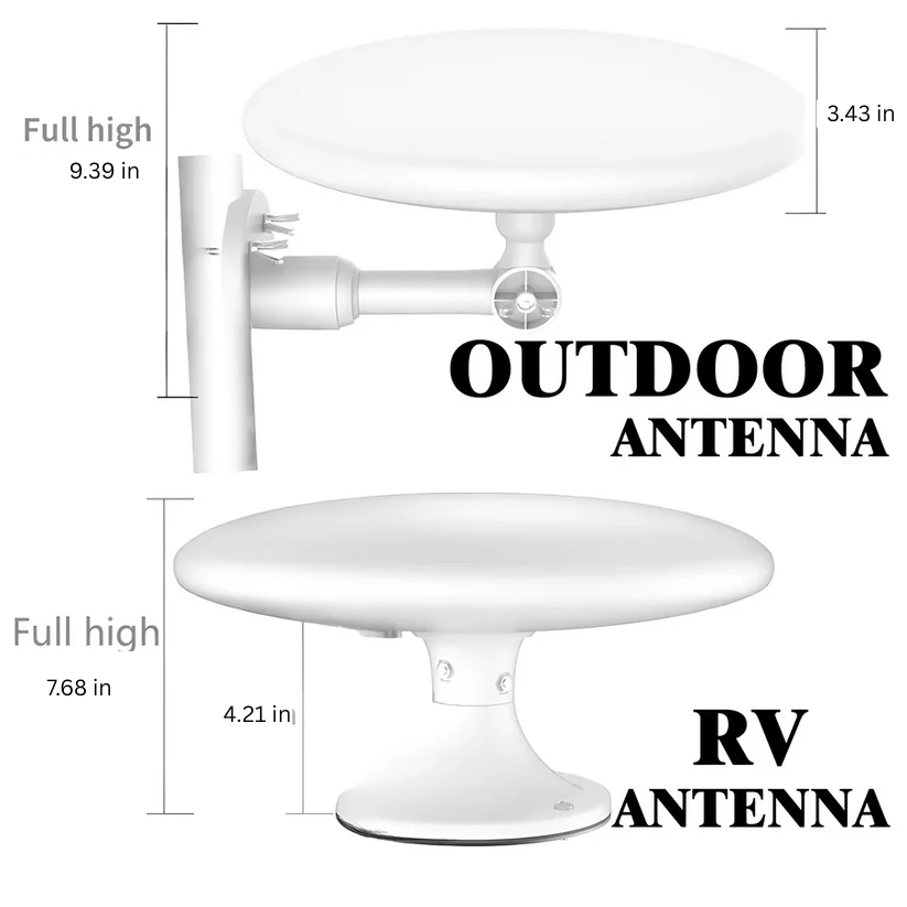 Complete digital TV antenna kit with coaxial cable and mounting accessories