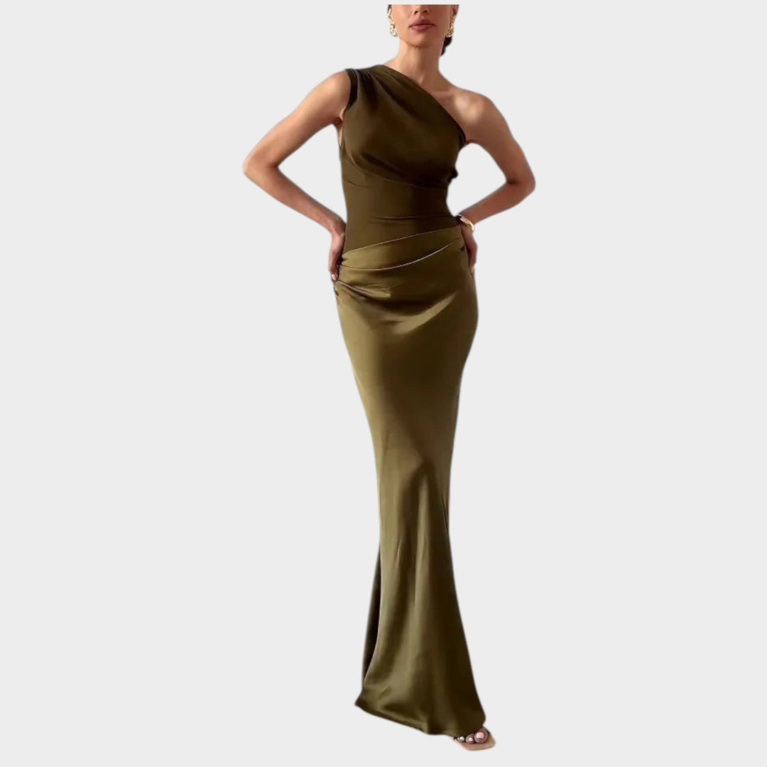 Close up fabric detail of womens formal gown and party dress