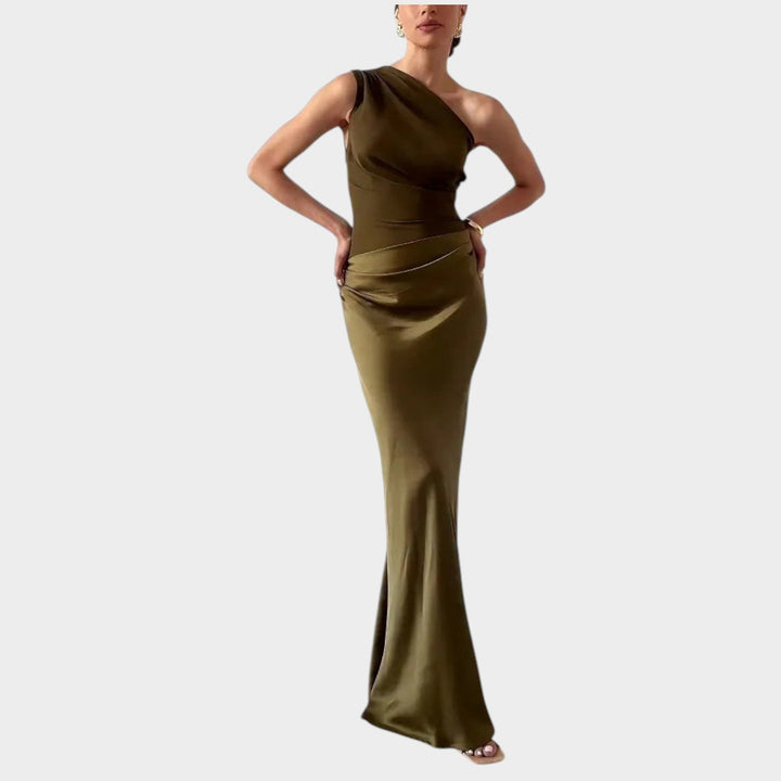 Close up fabric detail of womens formal gown and party dress