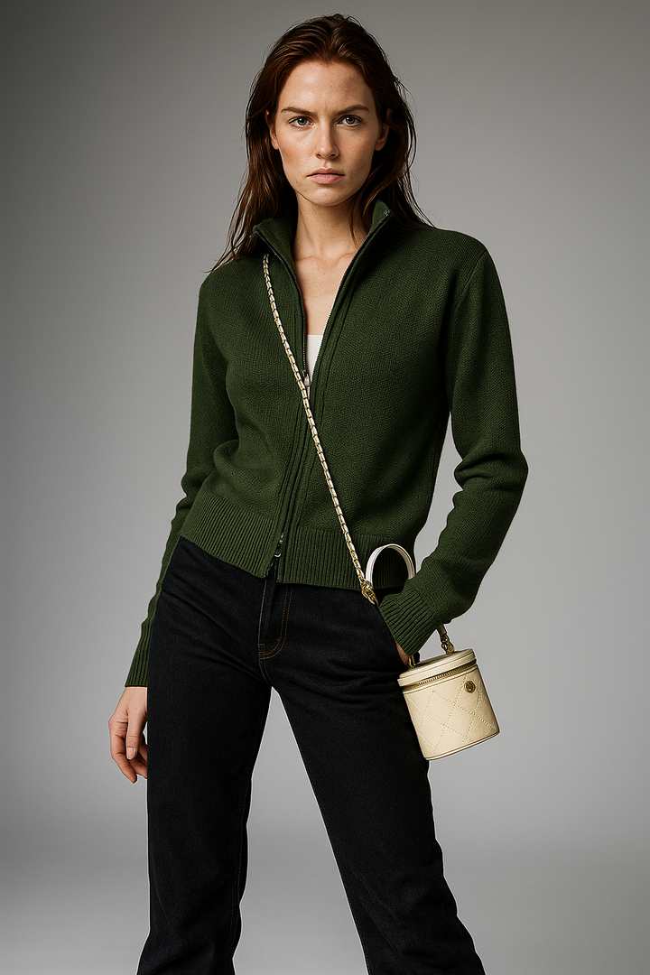 Womens zip cardigan styled for everyday casual wear