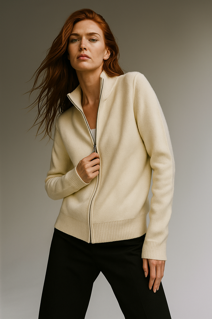 Womens cozy knitwear sweater folded for storage