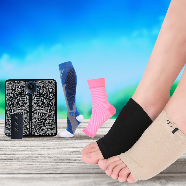 Demonstration of arch support insert providing daily comfort in shoes