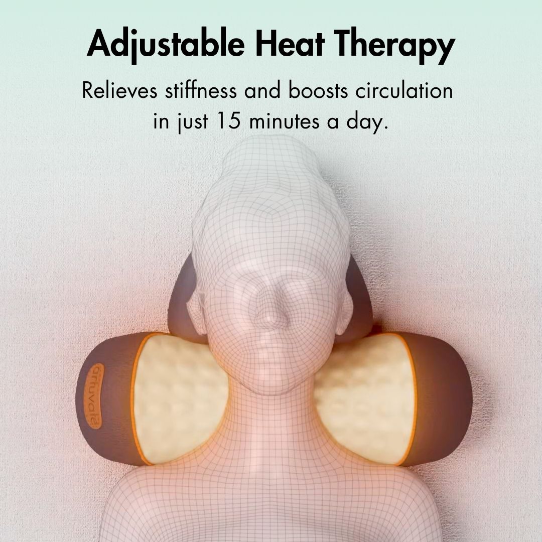 Unisex heated neck massager providing cervical traction and pain relief for posture correction