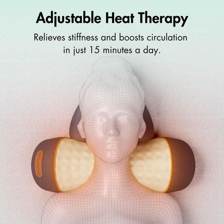 Unisex heated neck massager providing cervical traction and pain relief for posture correction