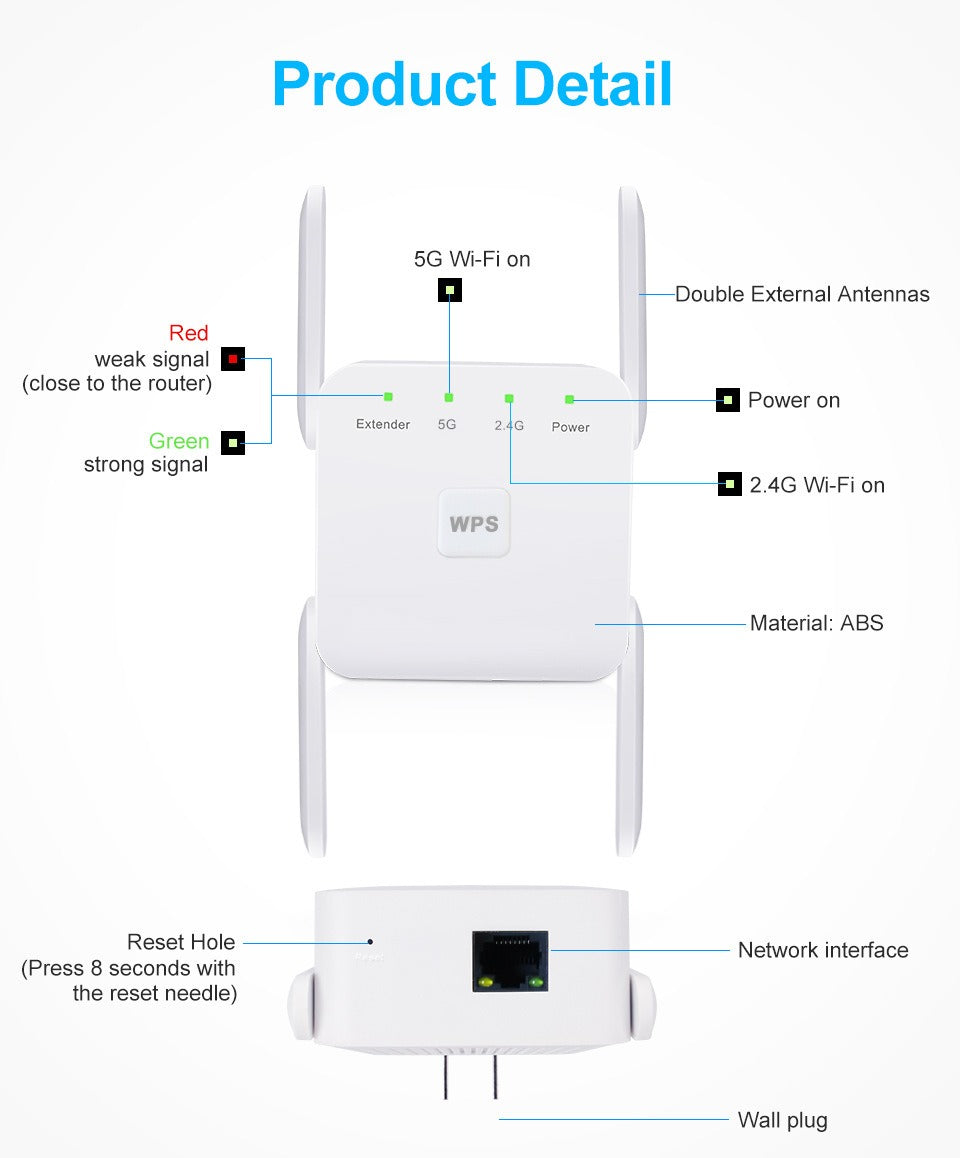 High-performance WiFi signal booster in modern minimalist housing