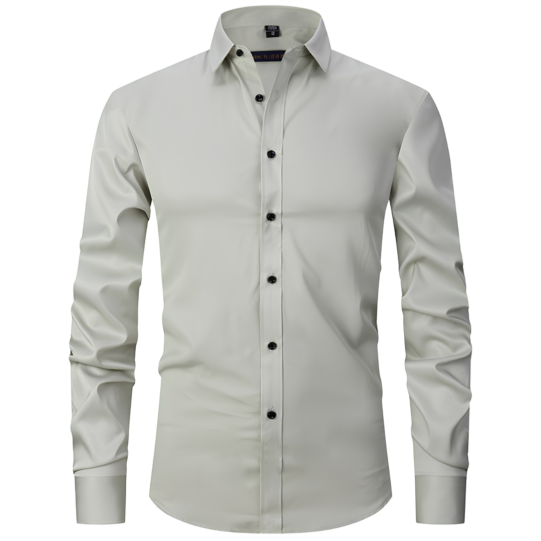 Modern mens fashion long sleeve shirt in neutral tone
