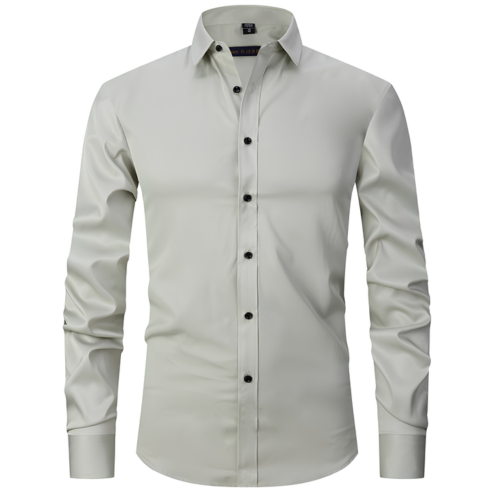 Modern mens fashion long sleeve shirt in neutral tone
