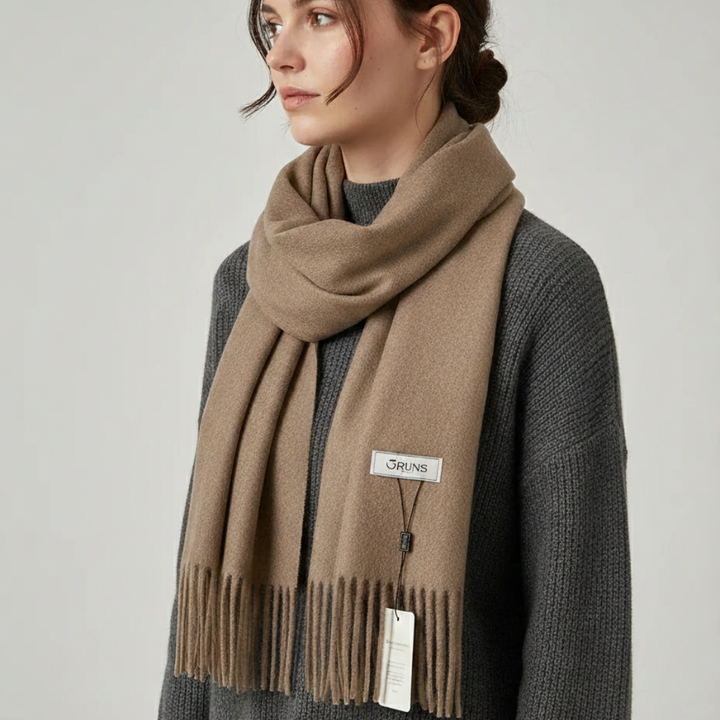 Traditional fringed winter scarf women's classic wear
