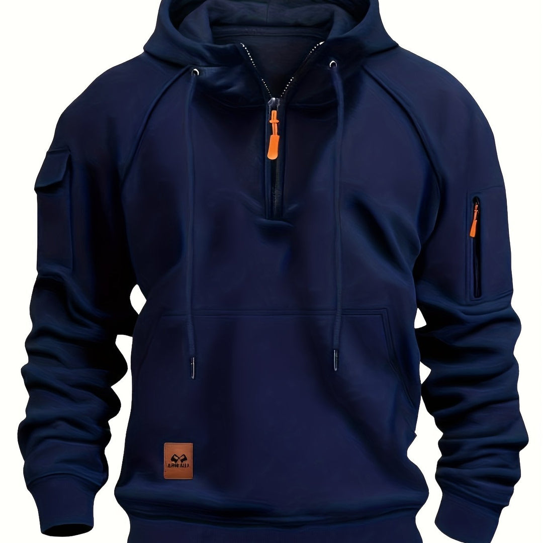 Men's fashion hoodie showcased under studio lighting for accurate color.