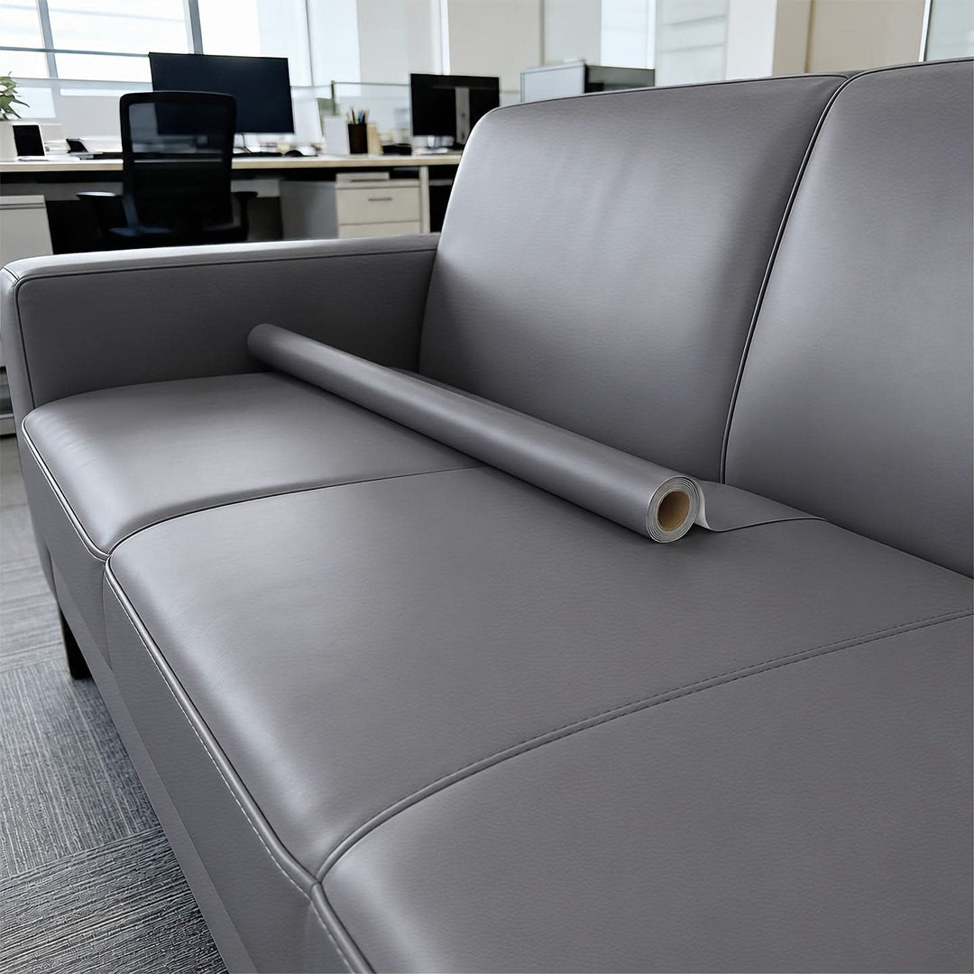 Close-up of flexible vinyl patch texture for furniture restoration