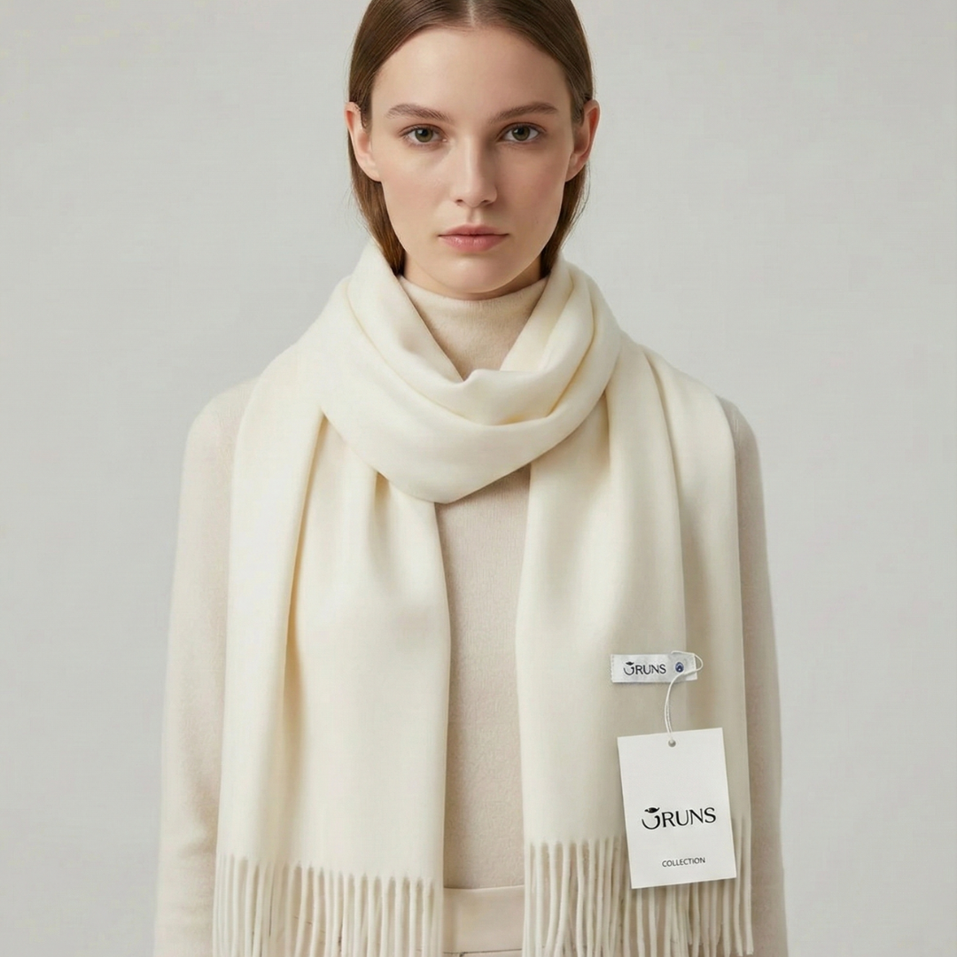 Attractive women's winter wrap in rich solid color