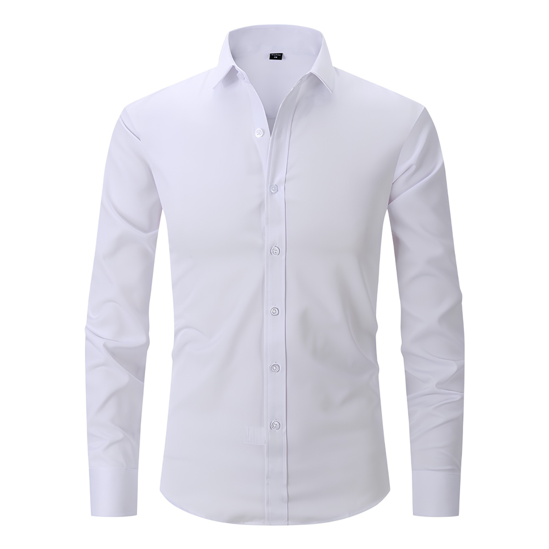 Breathable fabric mens casual shirt with long sleeves